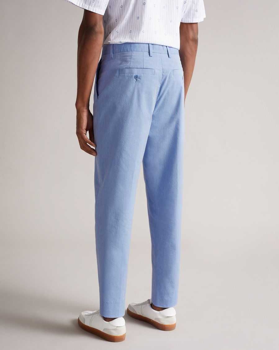 Ted Baker Madron Slim Fit Cotton Trousers Blue | 7026589-OI