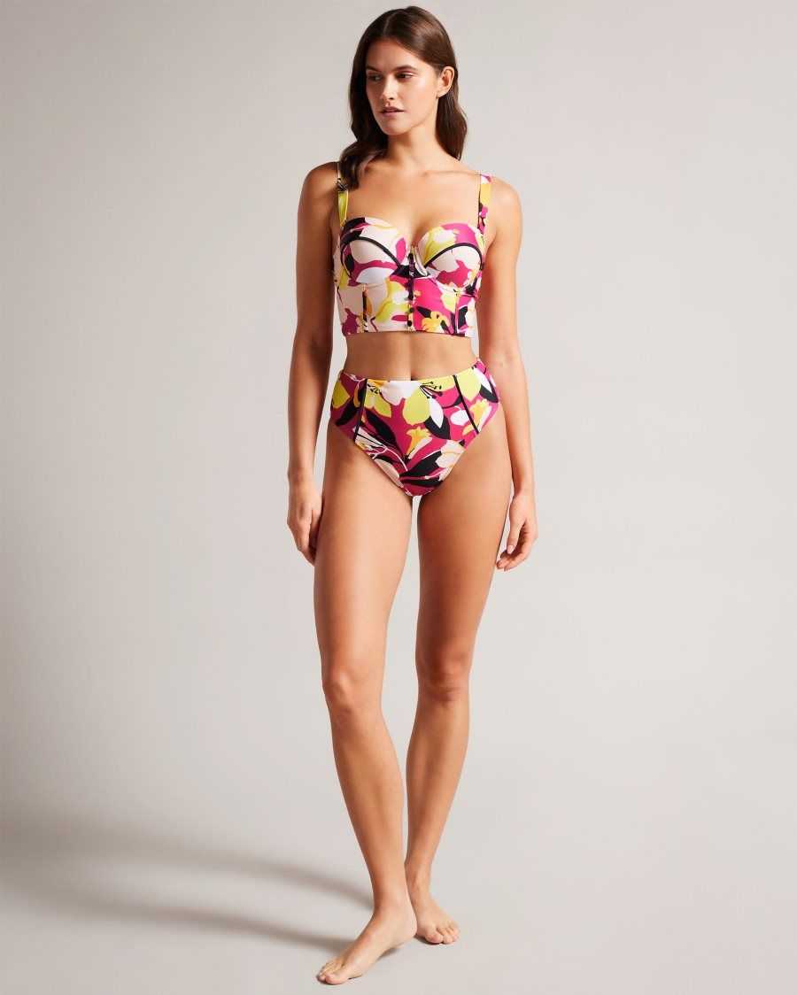 Ted Baker Margieh Longline Abstract Cupped Bikini Top Light Nude | 7940532-PF