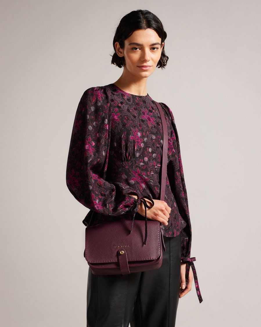 Ted Baker Markun Leather Crossbody Bag Deep Purple | 3175960-OQ