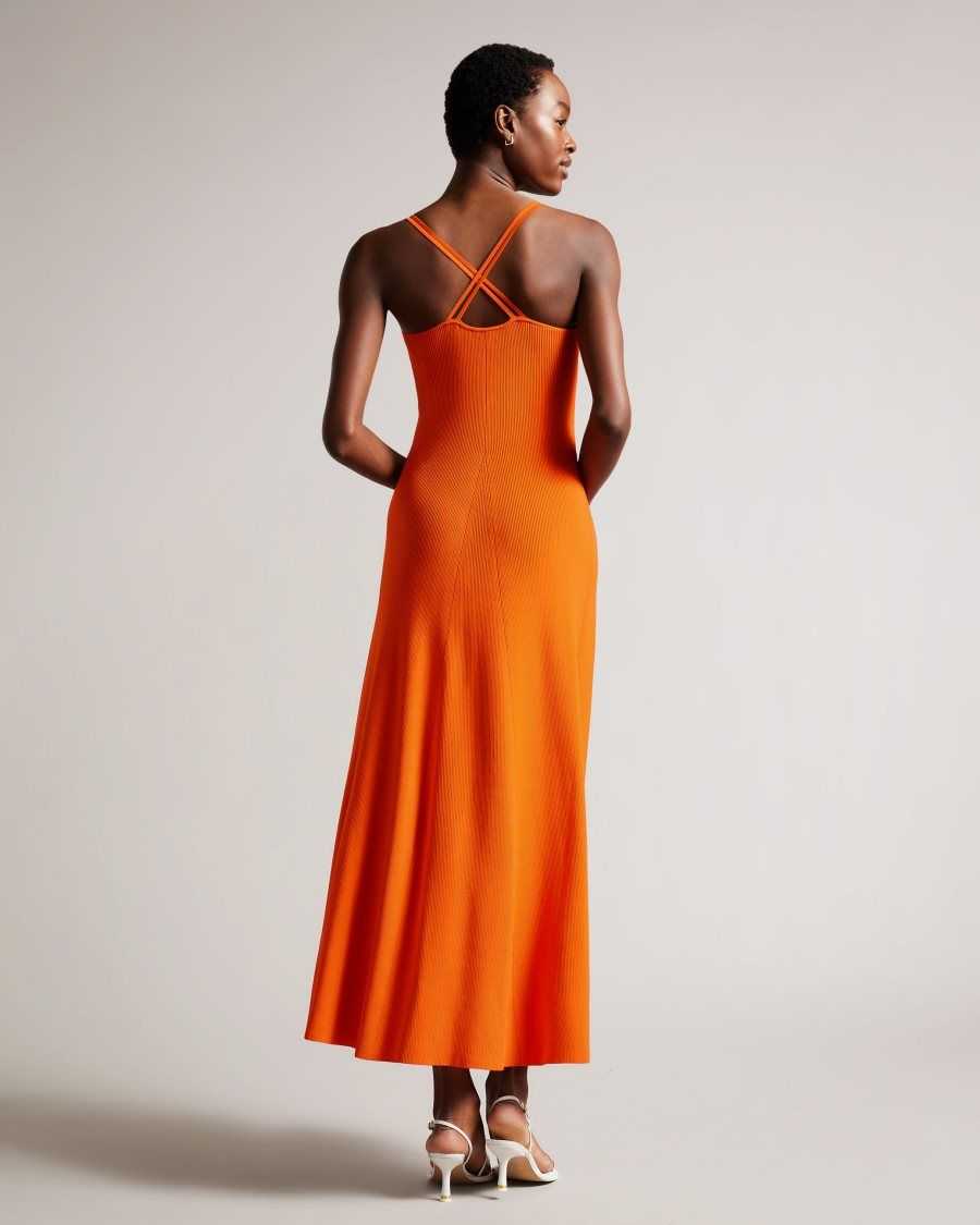 Ted Baker Marrlyy Rib Knit Maxi Dress Bright Orange | 3950624-AN