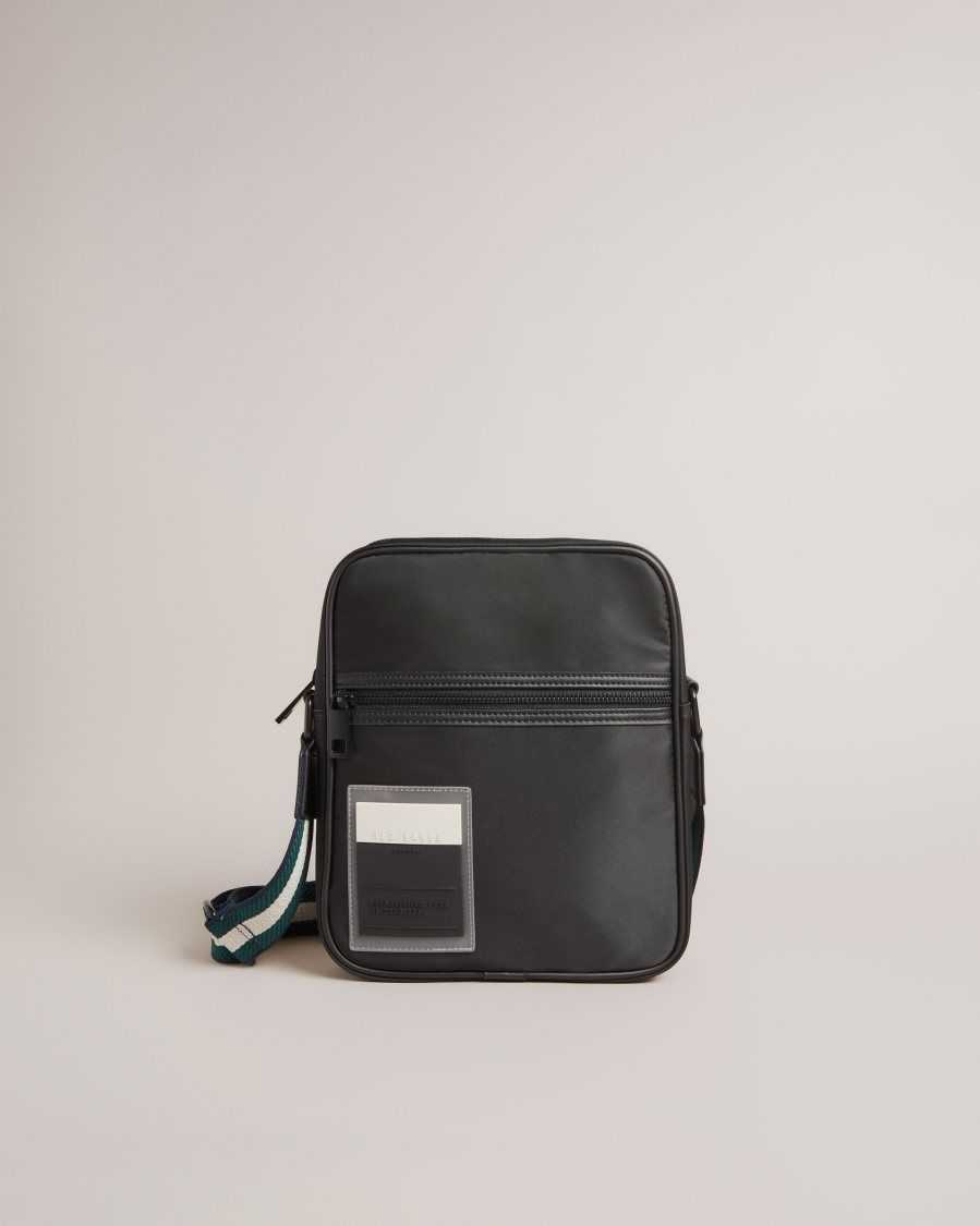 Ted Baker Matee Twill Retro Sport Flight Bag Black | 8320671-LO