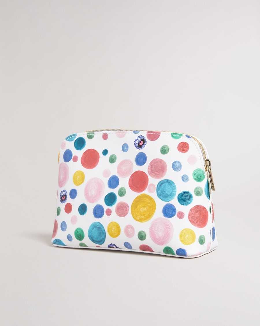 Ted Baker Matila Flirty Texture Monster Spot Makeup Bag White | 5968042-LF