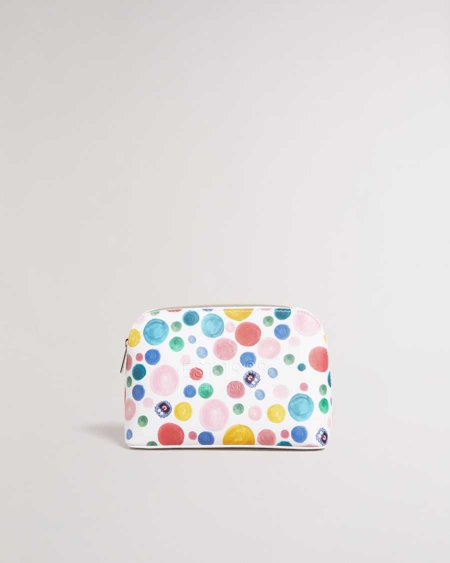 Ted Baker Matila Flirty Texture Monster Spot Makeup Bag White | 5968042-LF