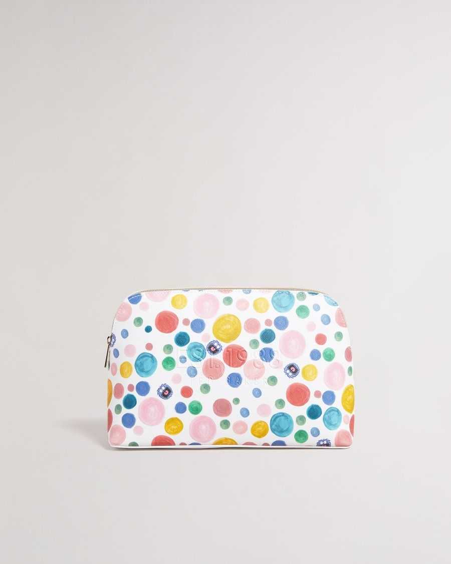 Ted Baker Matilly Flirty Texture Monster Spot Washbag White | 2538947-HN