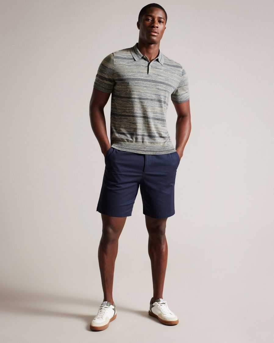 Ted Baker Mauda Short Sleeve Knitted Polo Shirt Stone | 6792153-LB