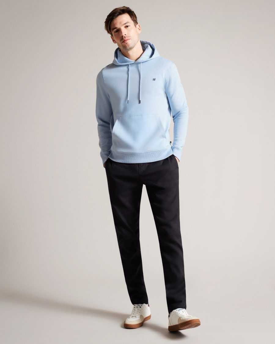 Ted Baker Mayall Regular Fit Monogram Hoodie Pale Blue | 2659017-AX