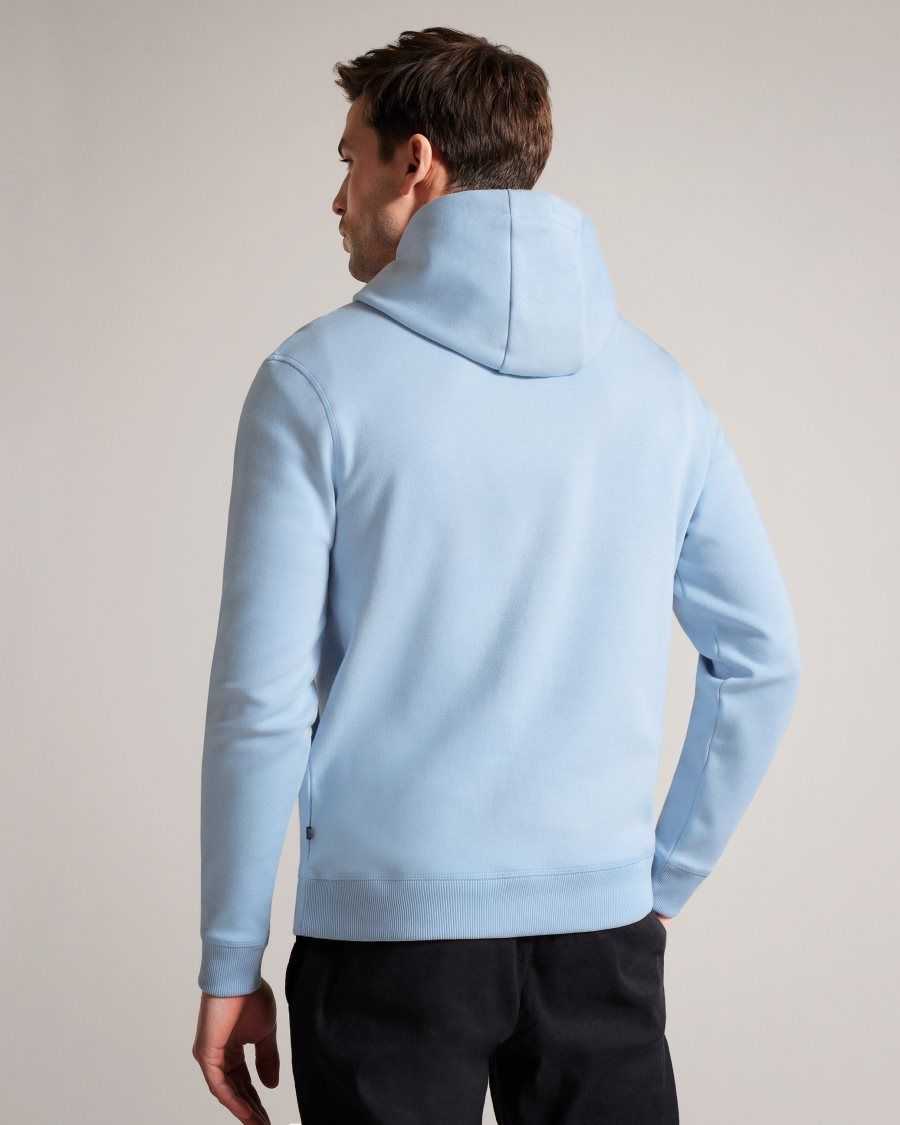 Ted Baker Mayall Regular Fit Monogram Hoodie Pale Blue | 2659017-AX