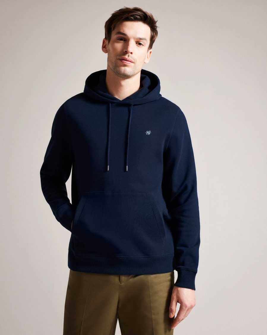 Ted Baker Mayall Regular Fit Monogram Hoodie Navy | 2971508-HP