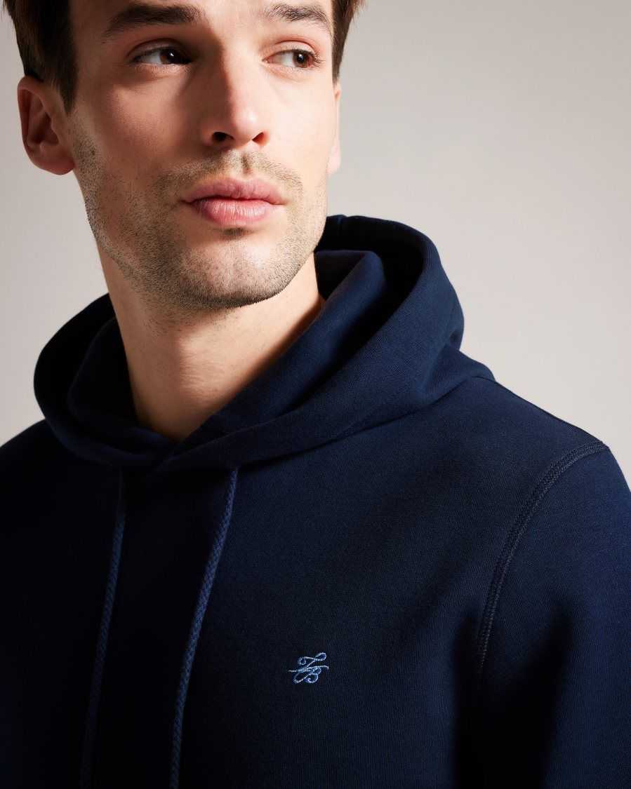 Ted Baker Mayall Regular Fit Monogram Hoodie Navy | 2971508-HP