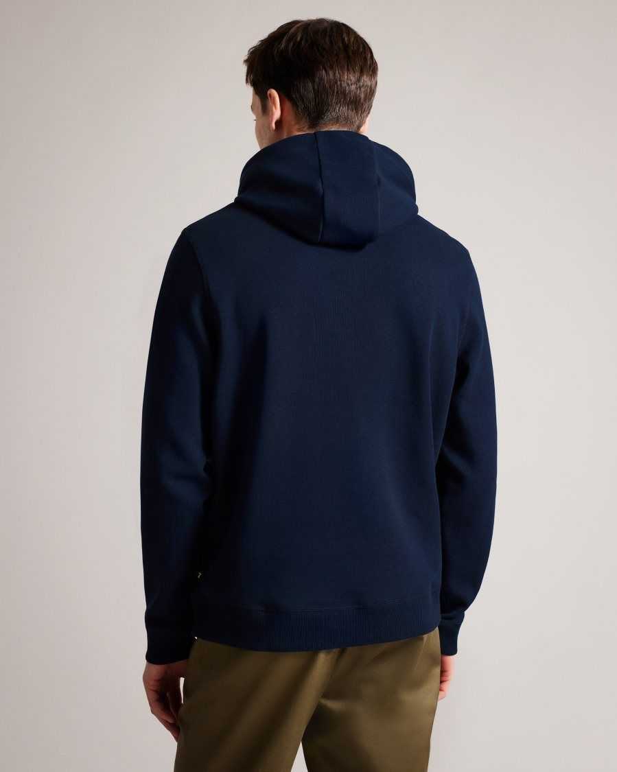 Ted Baker Mayall Regular Fit Monogram Hoodie Navy | 2971508-HP