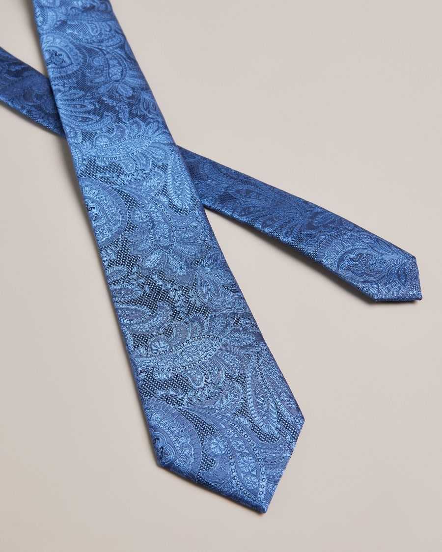 Ted Baker Meews Paisley Silk Tie Navy | 1482309-HP