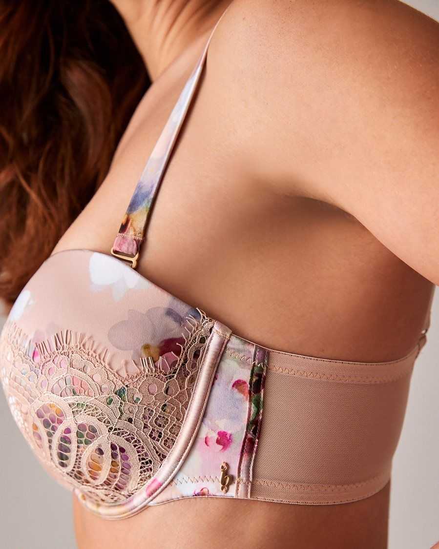 Ted Baker Meiwei Watercolour Floral Balcony Bra Pale Pink | 7063284-PO