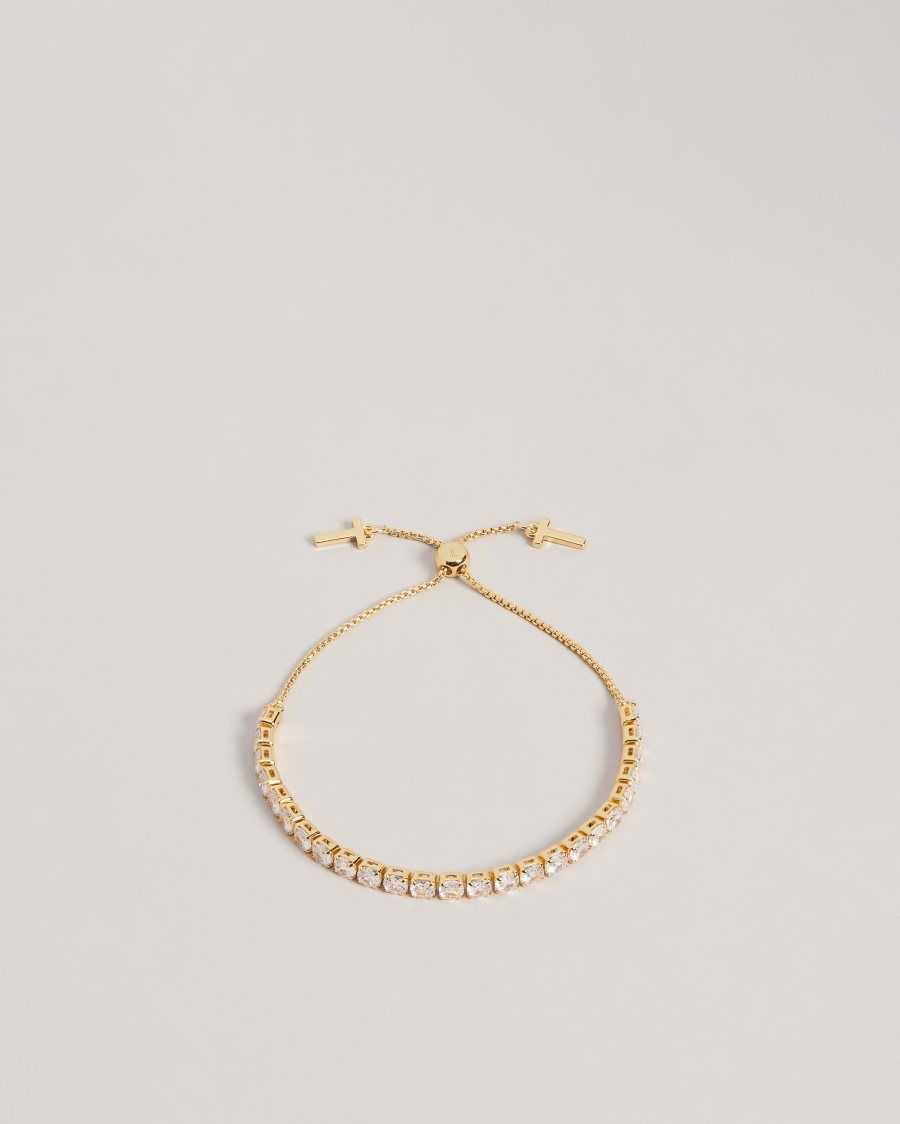 Ted Baker Melrah Icon Crystal Slider Bracelet Gold Colour | 1435690-OA