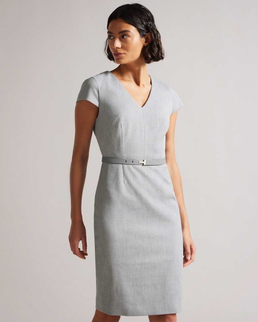 Ted Baker Michahd Pencil dress Light Grey | 8732401-HW