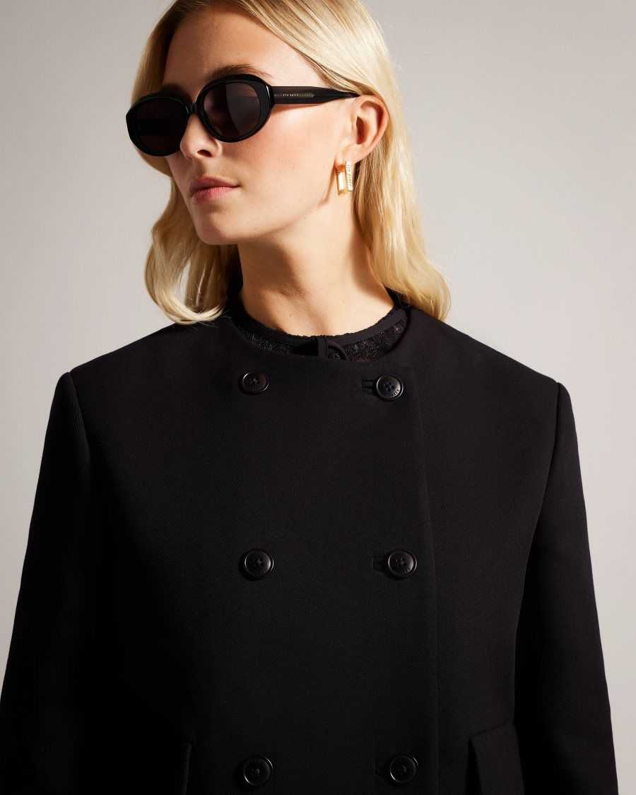 Ted Baker Molleia Double Breasted Cropped Coat Black | 2706849-KI