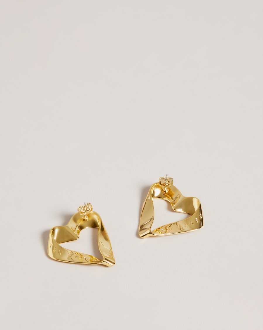 Ted Baker Monnroe Infinity Heart Stud Earrings Gold Colour | 2718036-VF