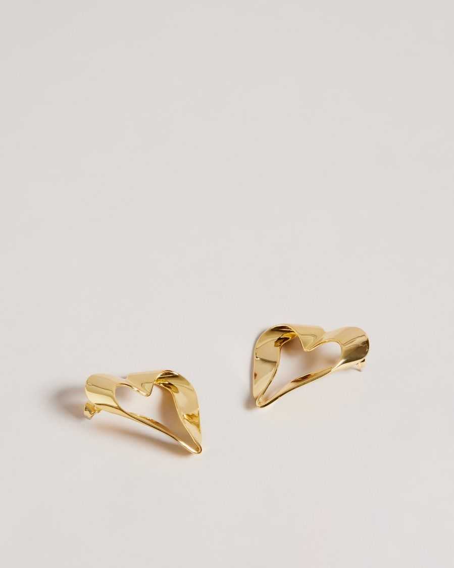 Ted Baker Monnroe Infinity Heart Stud Earrings Gold Colour | 2718036-VF