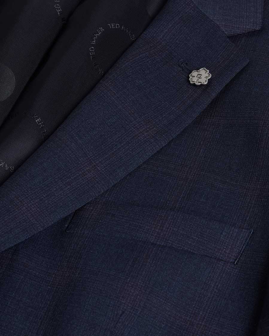 Ted Baker Morfajr Wool Blend Check Suit Jacket Navy | 4197265-QN