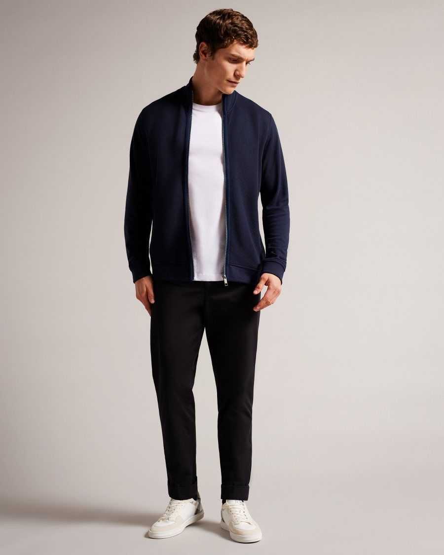 Ted Baker Multy Textured Zip Through Jacket Navy | 3817905-EH