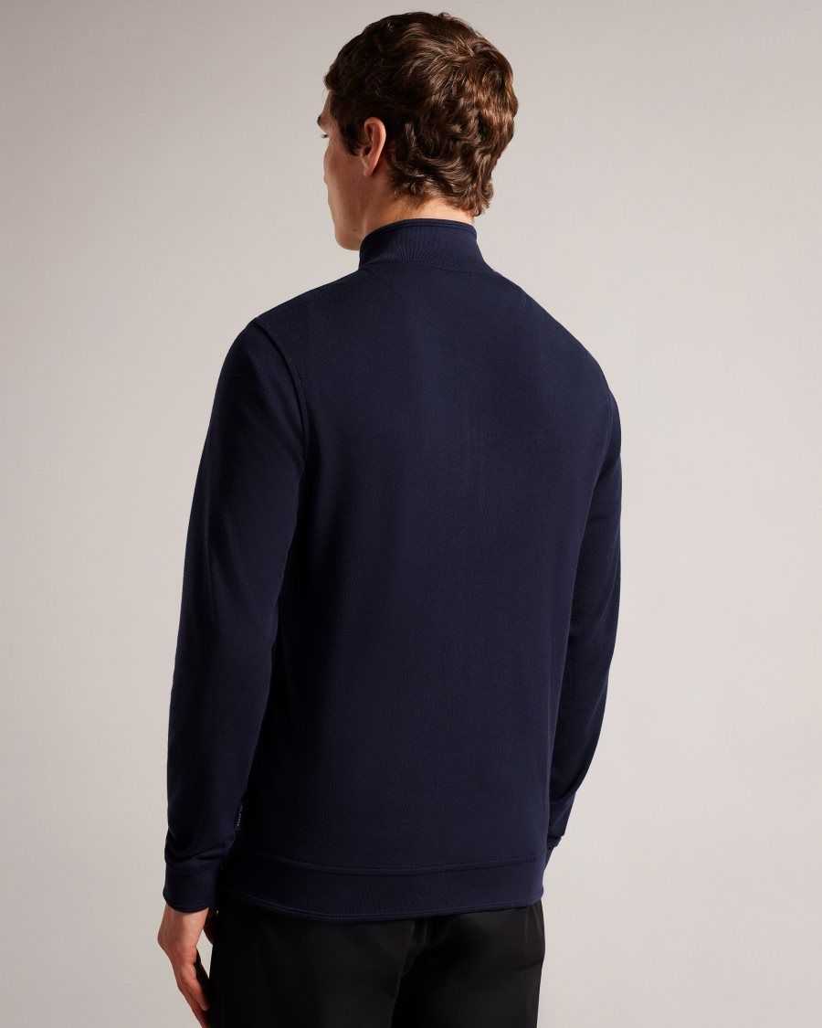 Ted Baker Multy Textured Zip Through Jacket Navy | 3817905-EH