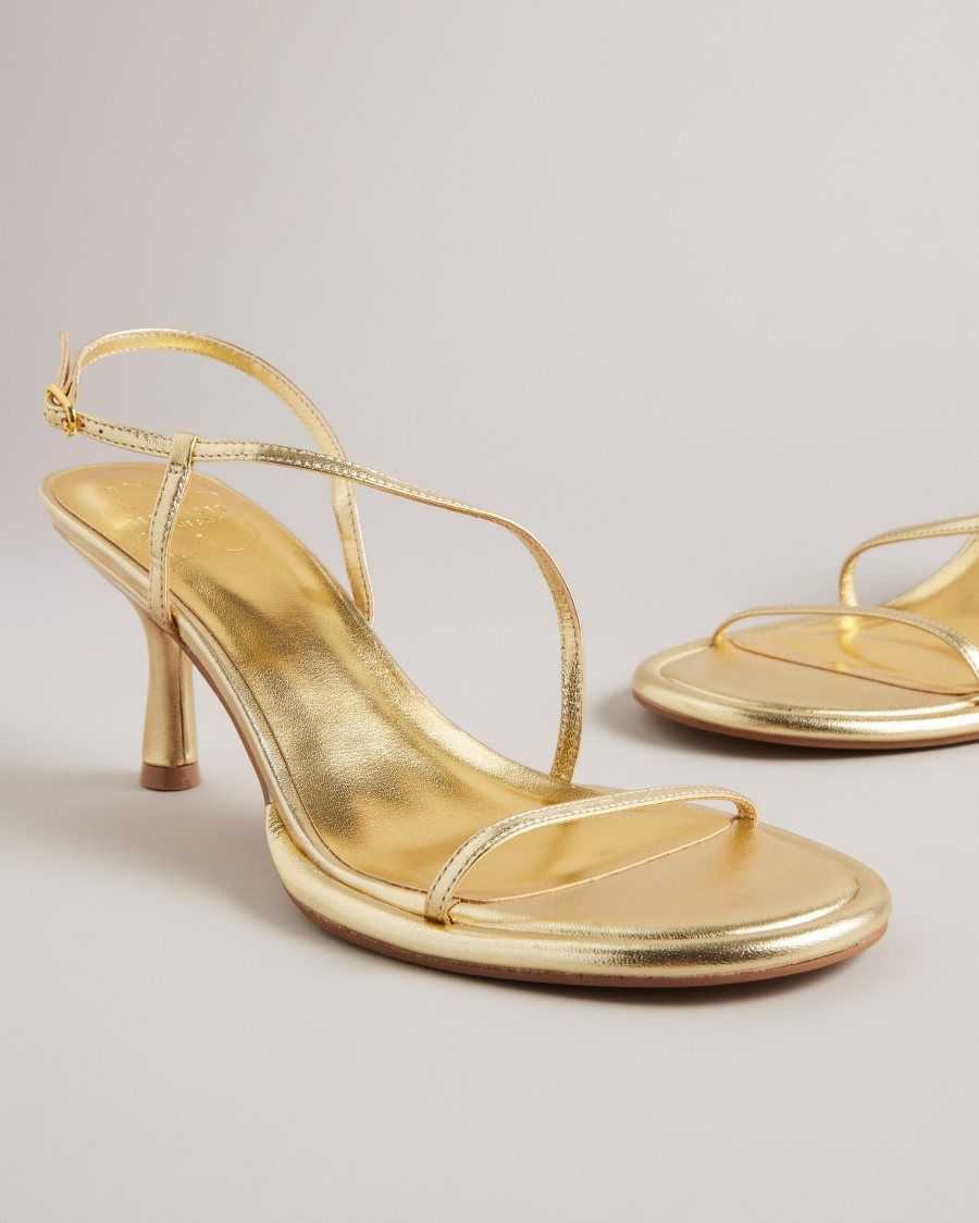 Ted Baker Myloh Metallic Kitten Heel Sandals Gold | 0215369-KO