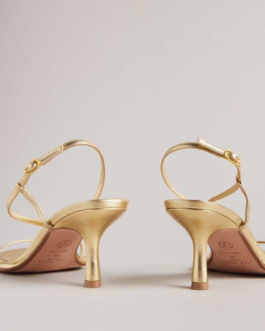 Ted Baker Myloh Metallic Kitten Heel Sandals Gold | 0215369-KO