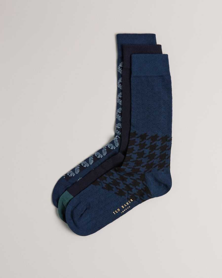 Ted Baker Navypak Three Pack of Socks Assorted | 0738516-WH