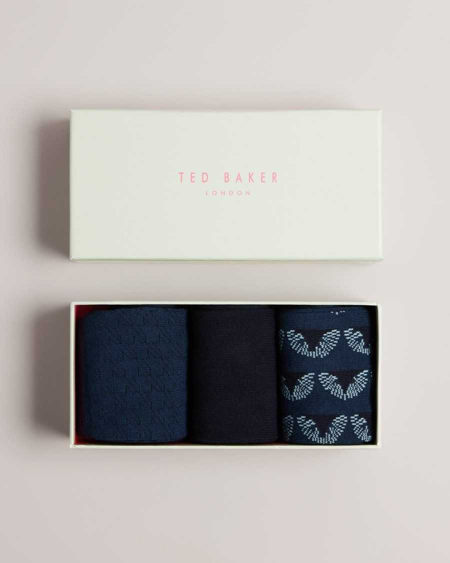 Ted Baker Navypak Three Pack of Socks Assorted | 0738516-WH