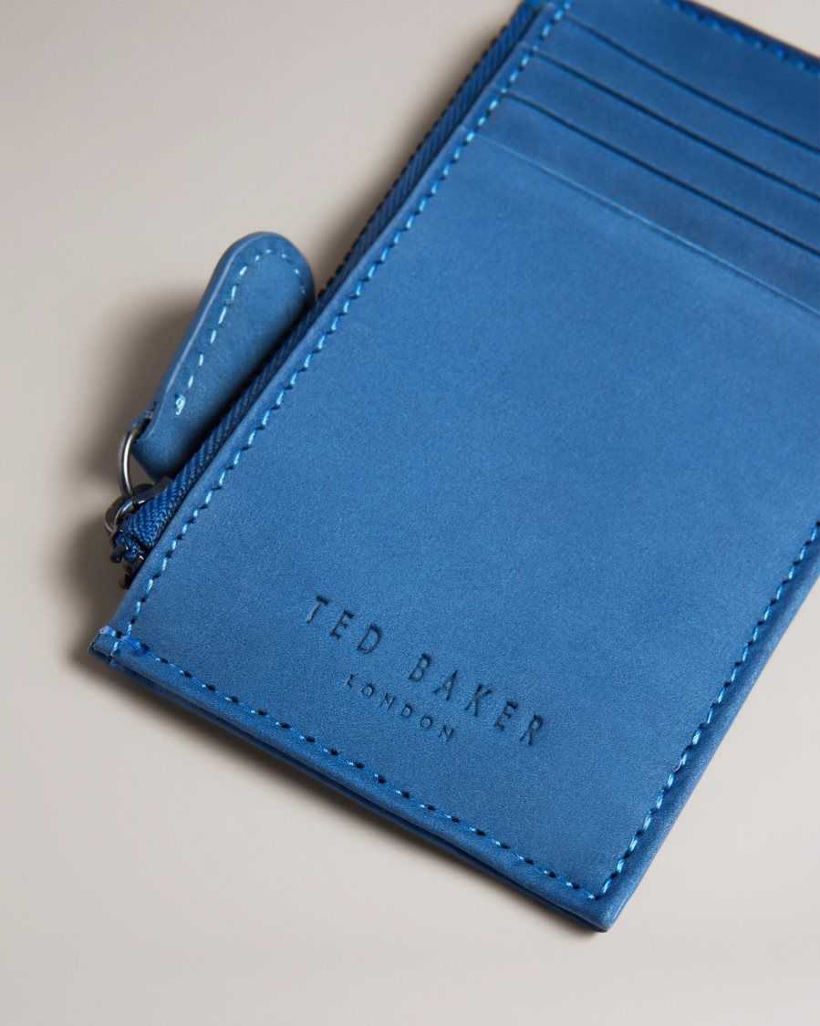 Ted Baker Needt Nubuck Leather Card Holder Blue | 5396287-ST