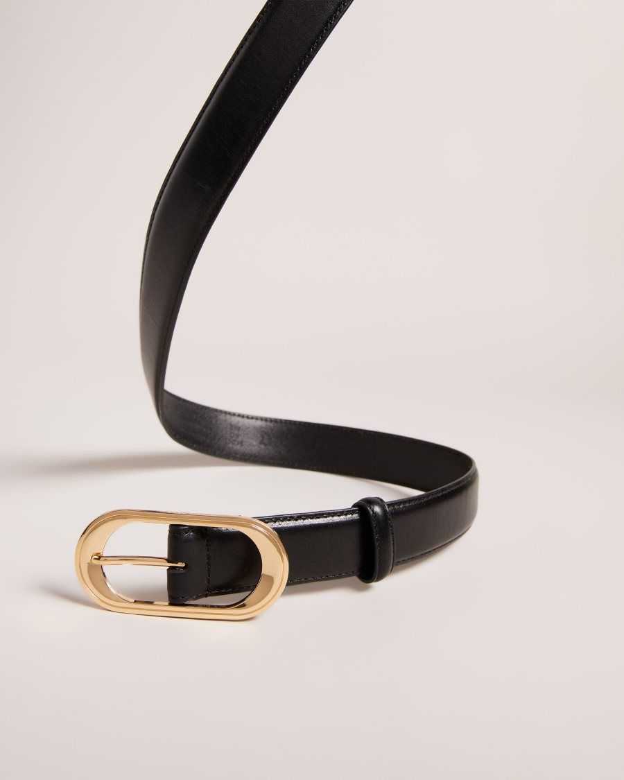 Ted Baker Neelah Oval Buckle Belt Black | 8120743-GE