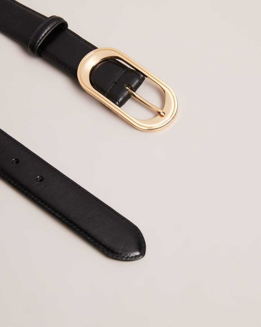 Ted Baker Neelah Oval Buckle Belt Black | 8120743-GE