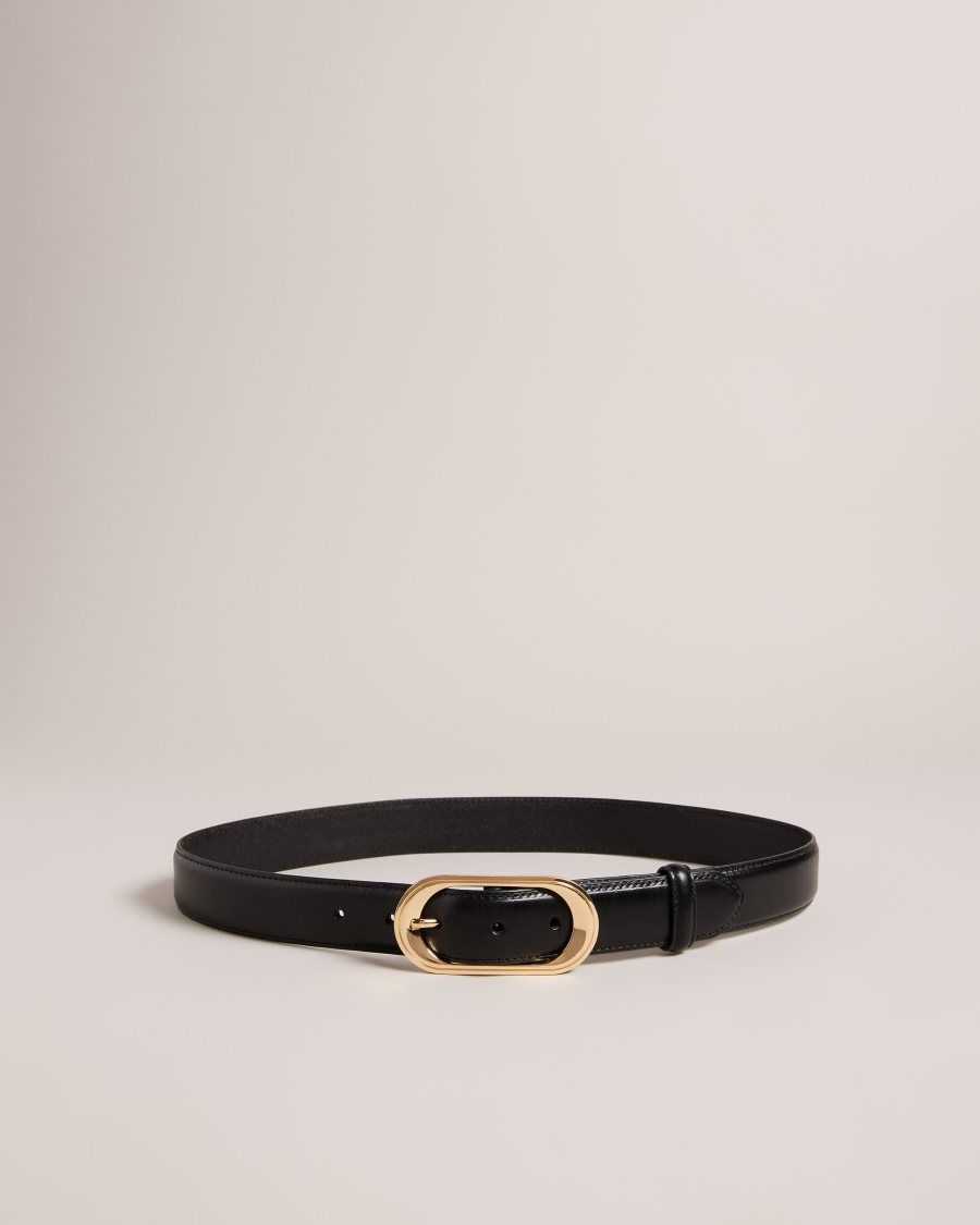 Ted Baker Neelah Oval Buckle Belt Black | 8120743-GE