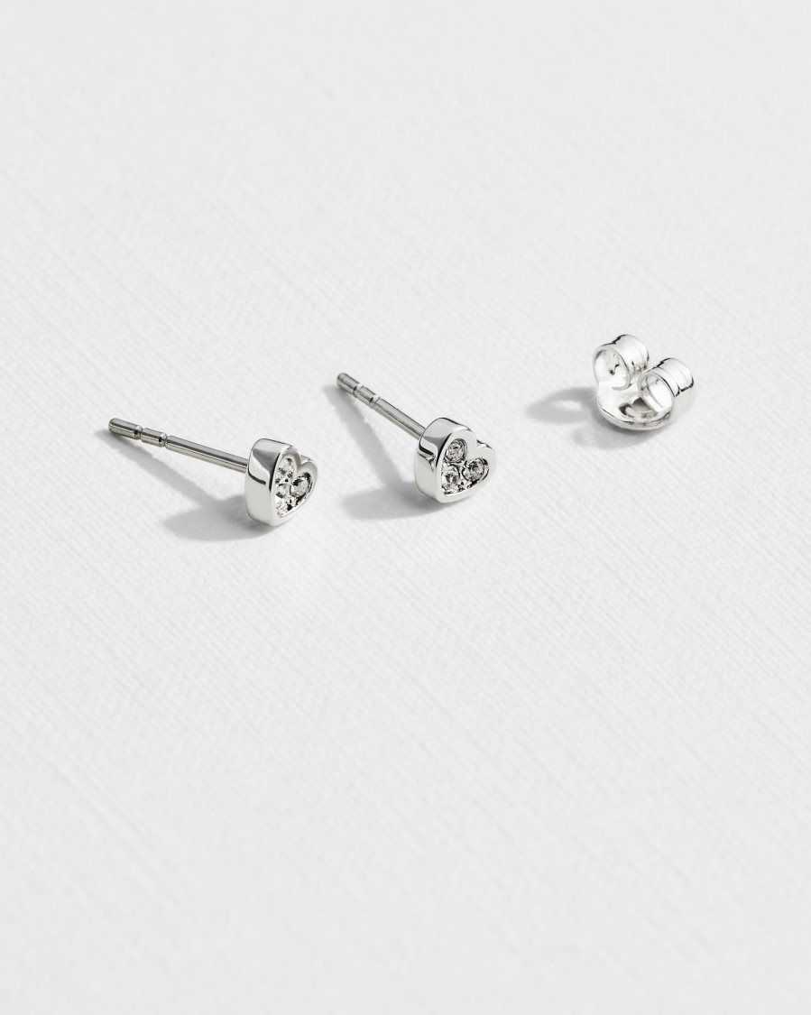 Ted Baker Neenia Nano Heart Stud Earrings Silver | 7516308-IE