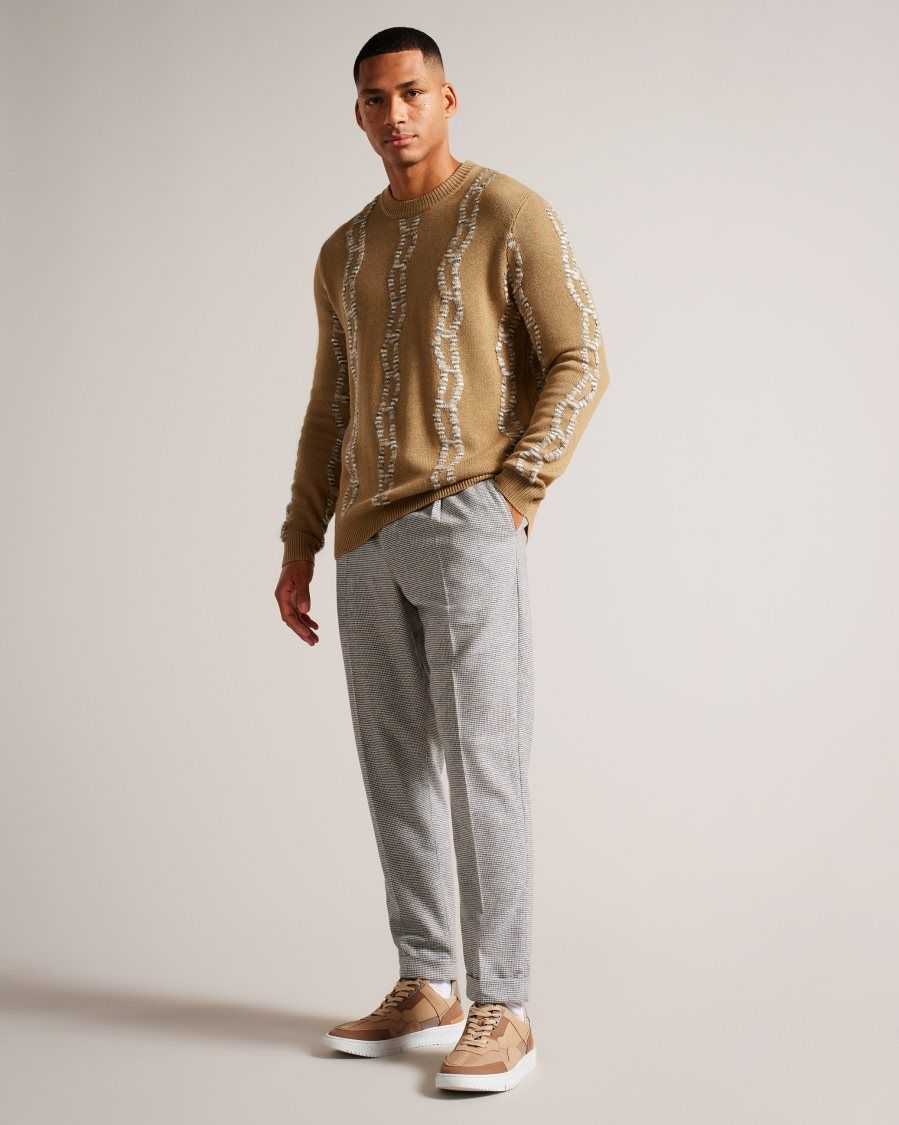 Ted Baker Nerin Long Sleeve Cable Knit Jumper Camel | 1276530-VQ