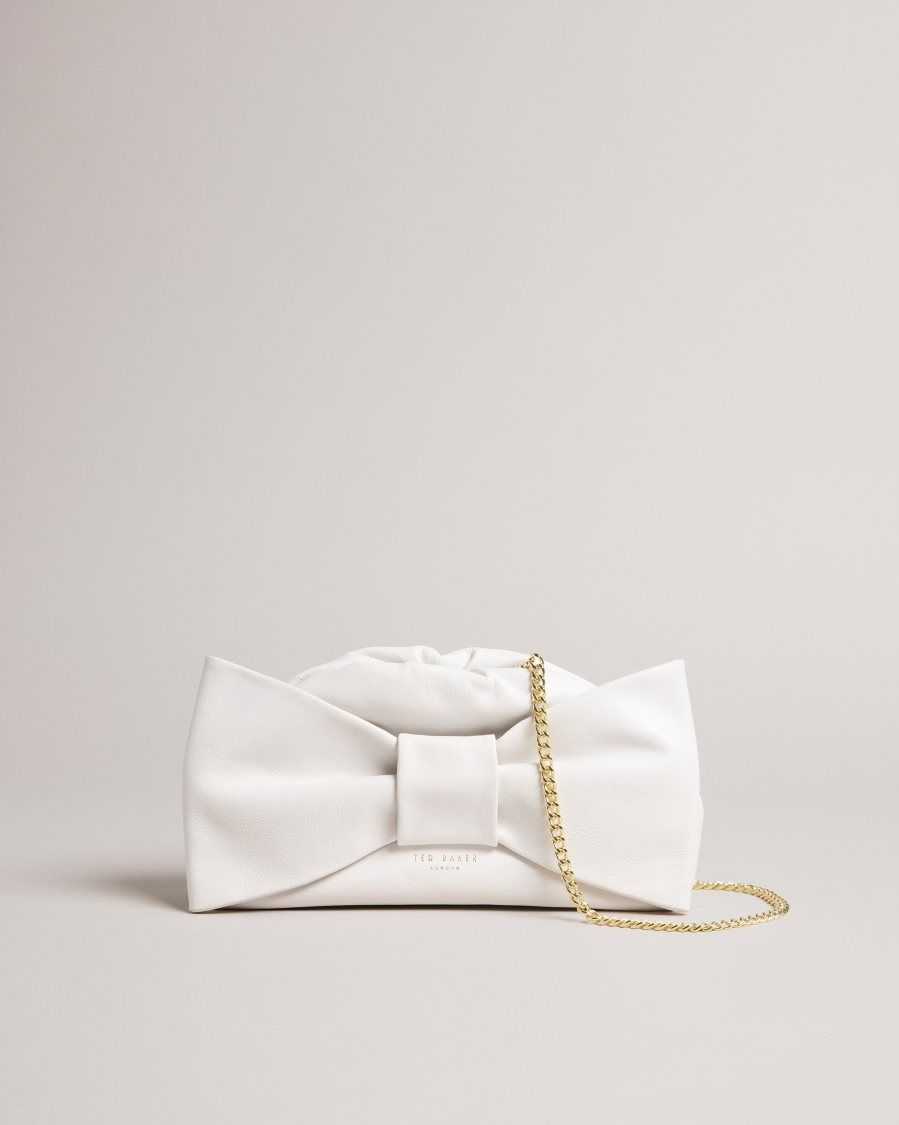 Ted Baker Niasa Bow Detail Clutch Ecru | 9687135-UB