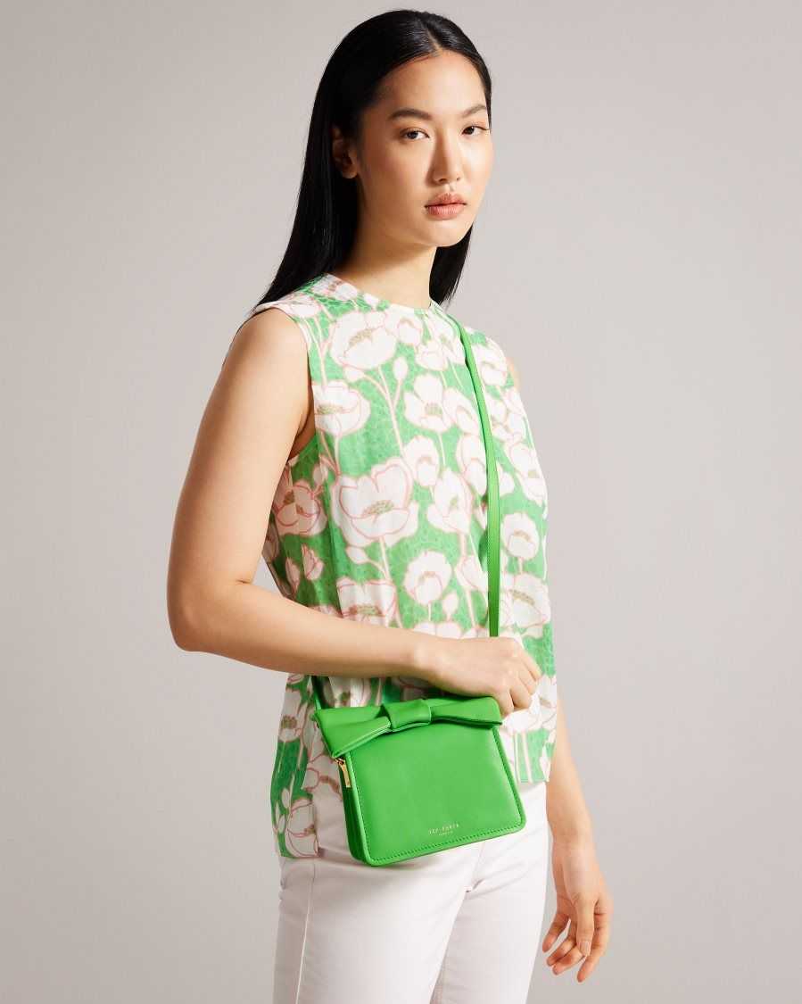 Ted Baker Niasina Bow Detail Mini Cross Body Bag Green | 6083729-IM