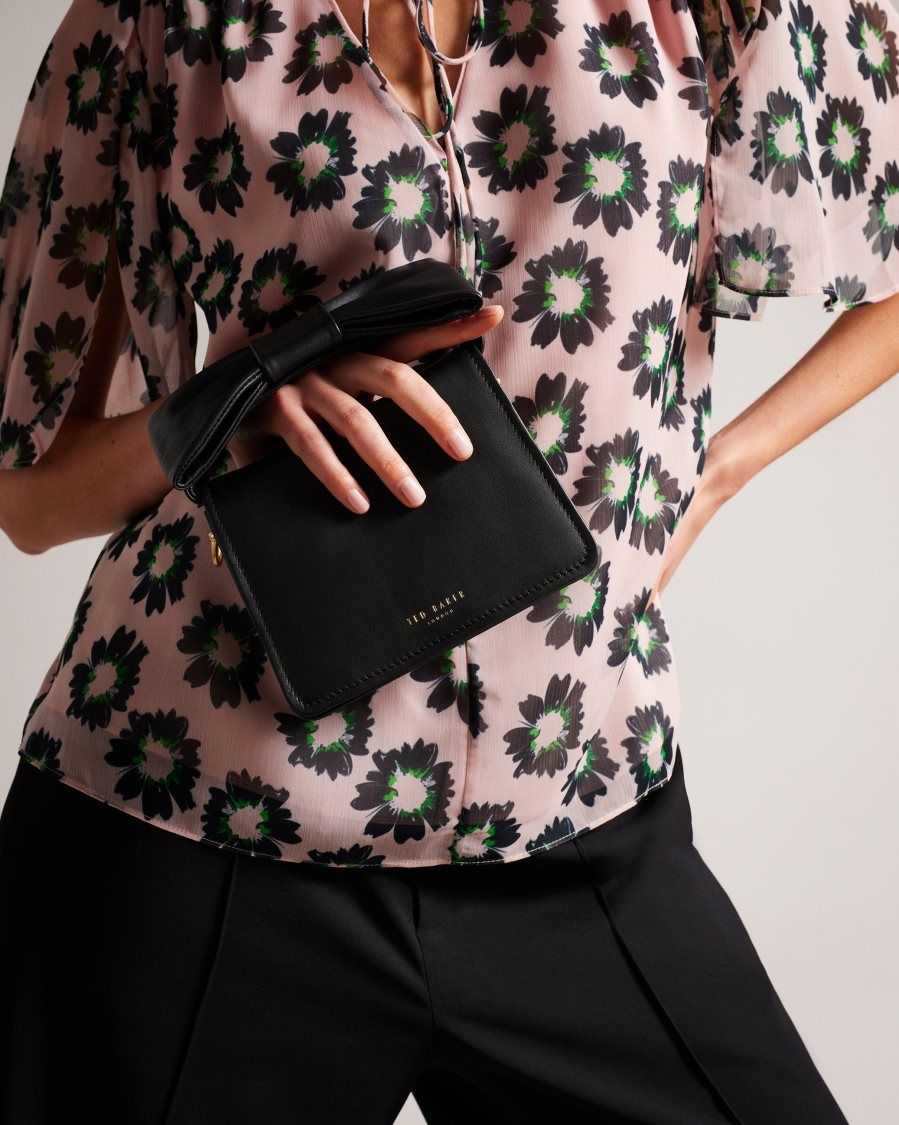 Ted Baker Niasina Bow Detail Mini Cross Body Bag Black | 9420318-CN