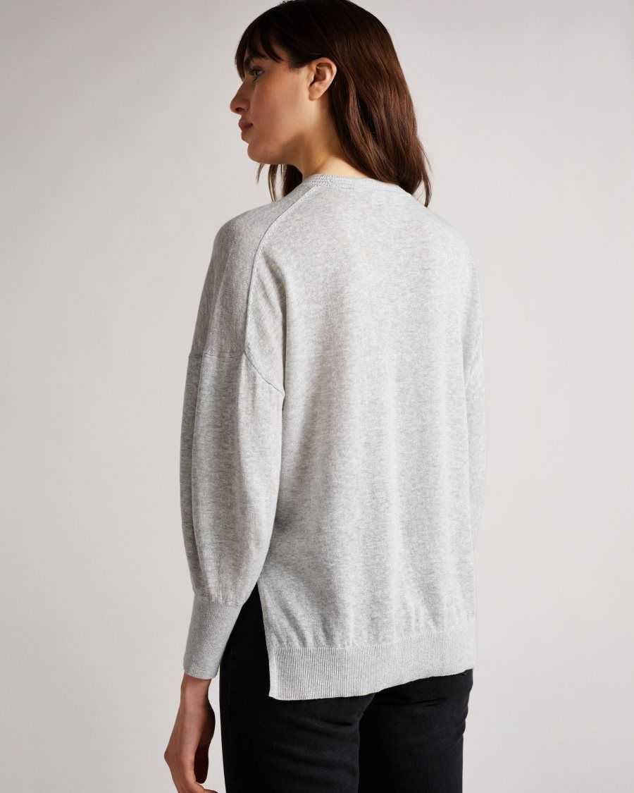 Ted Baker Nicci Sleeve Detailed Jumper Dark Grey | 0352614-PA