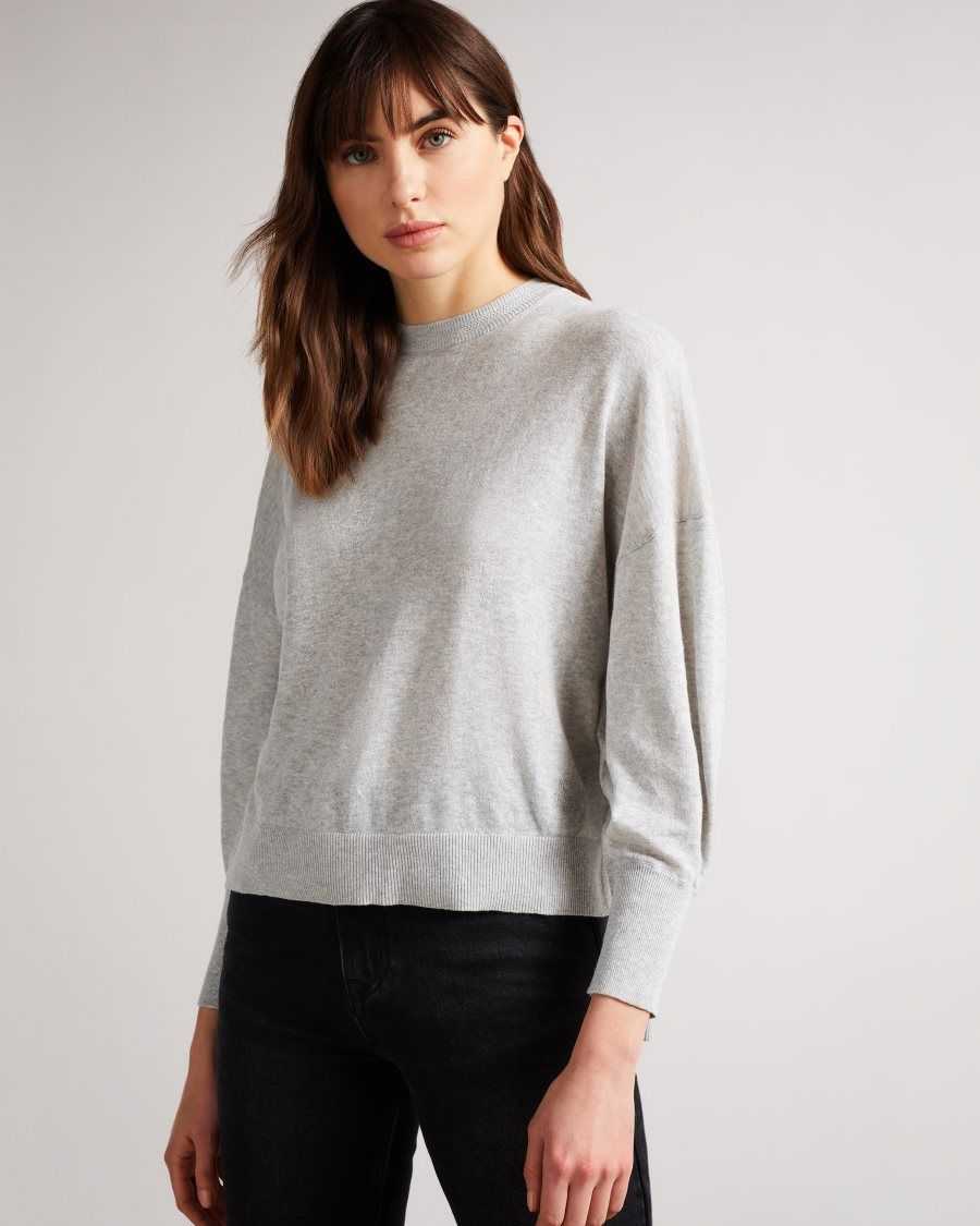 Ted Baker Nicci Sleeve Detailed Jumper Dark Grey | 0352614-PA