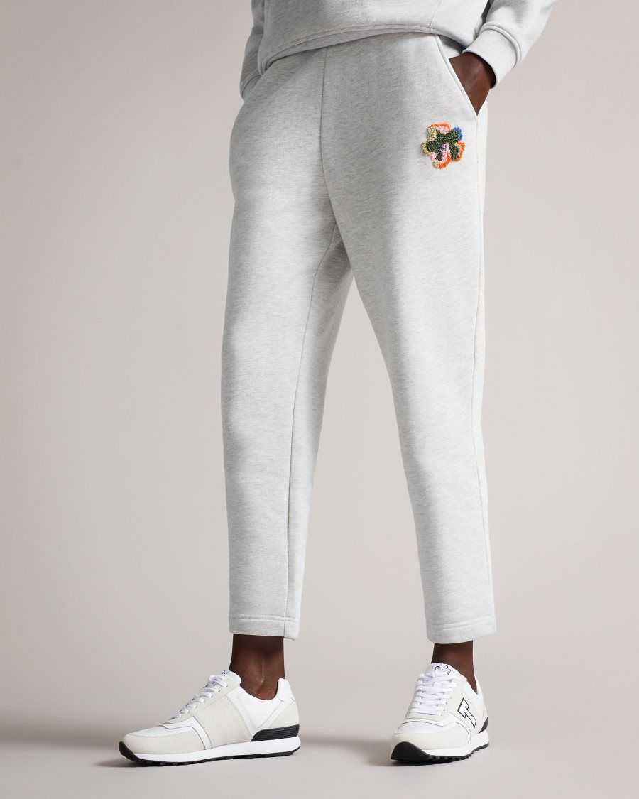 Ted Baker Nicolez Jersey Jogger With Flower Medium Grey | 6542703-XT