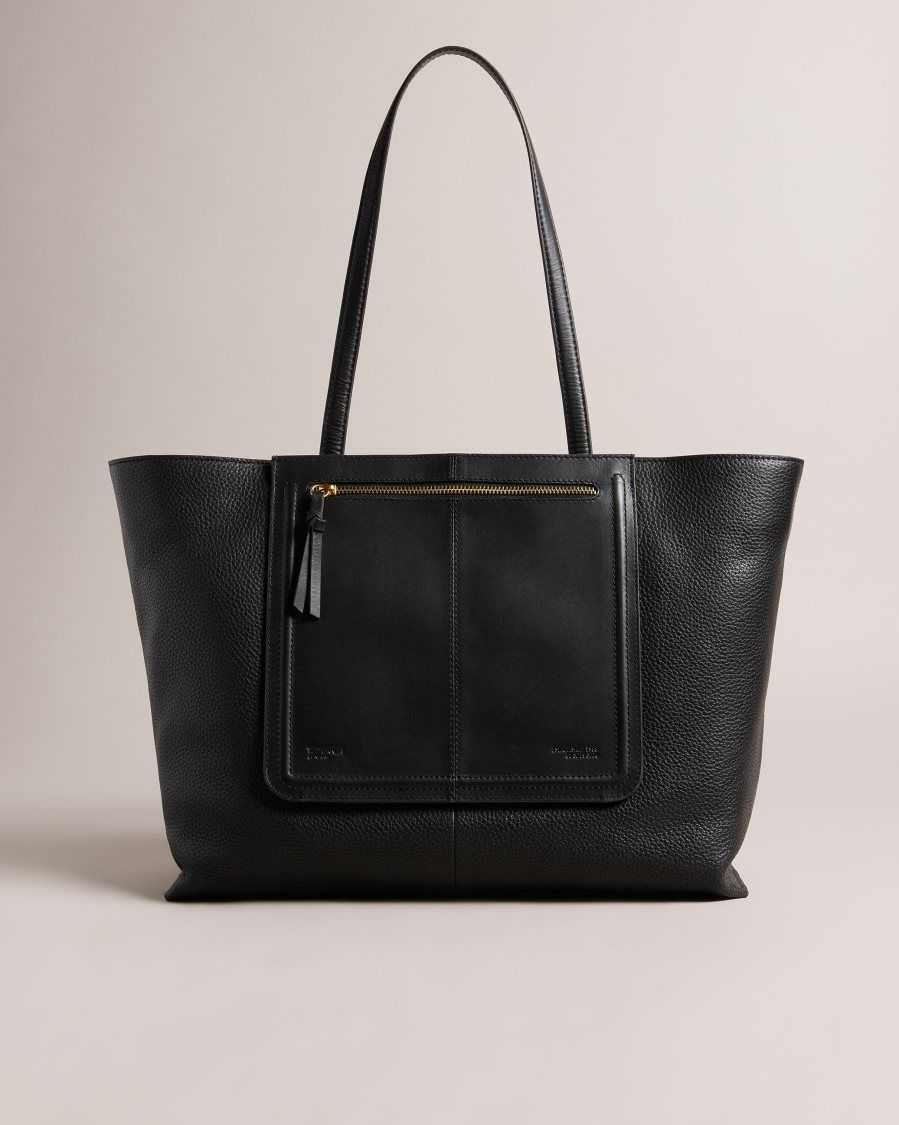 Ted Baker Nish Leather Tote Bag Black | 4205193-SM