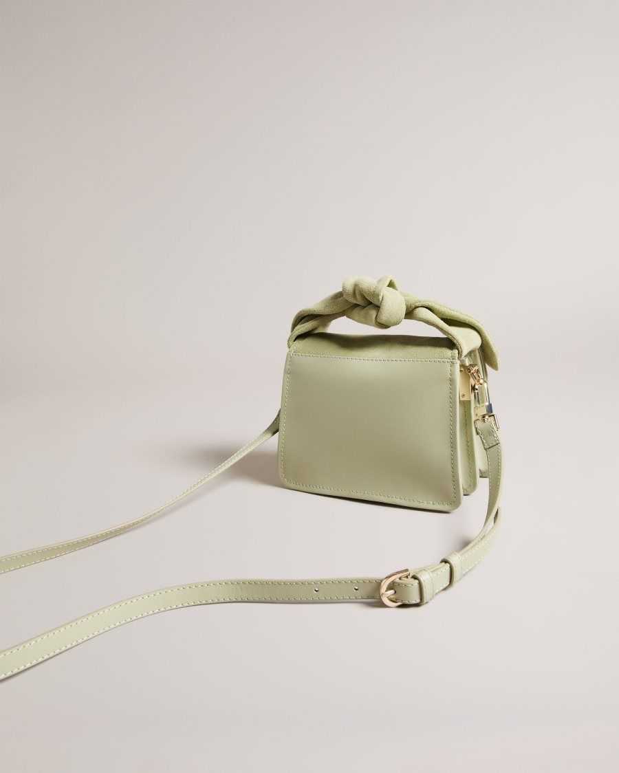 Ted Baker Niyah Soft Knot Bow Mini Cross Body Bag Light Green | 0951273-HL