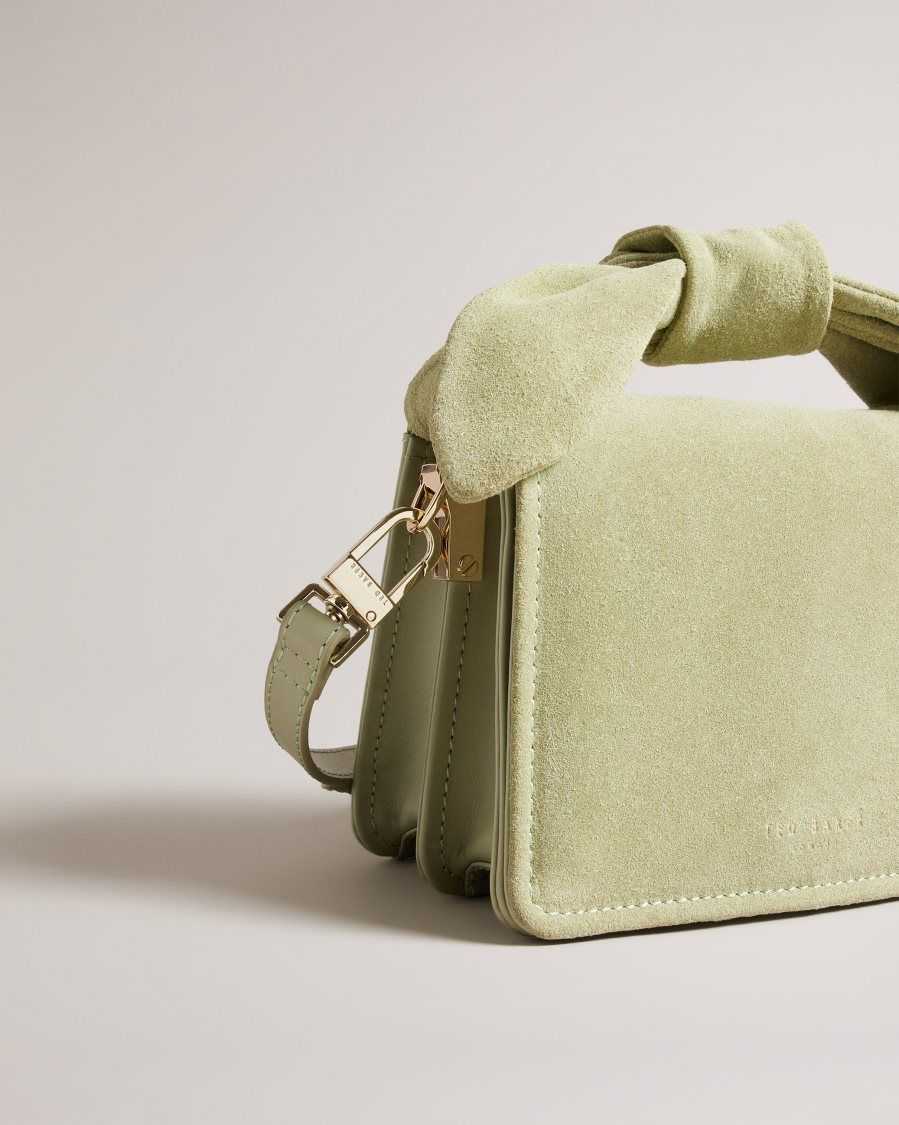 Ted Baker Niyah Soft Knot Bow Mini Cross Body Bag Light Green | 0951273-HL