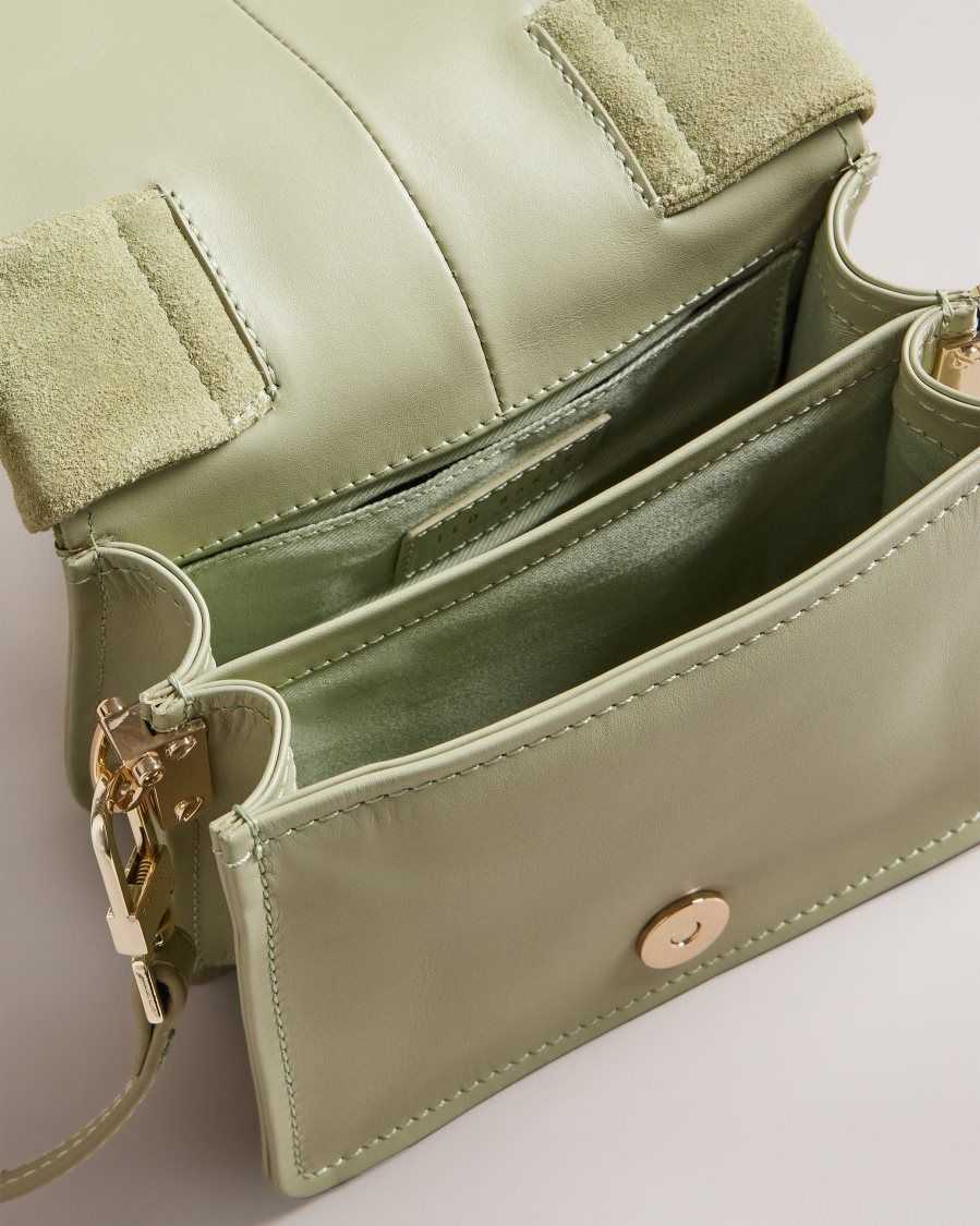 Ted Baker Niyah Soft Knot Bow Mini Cross Body Bag Light Green | 0951273-HL