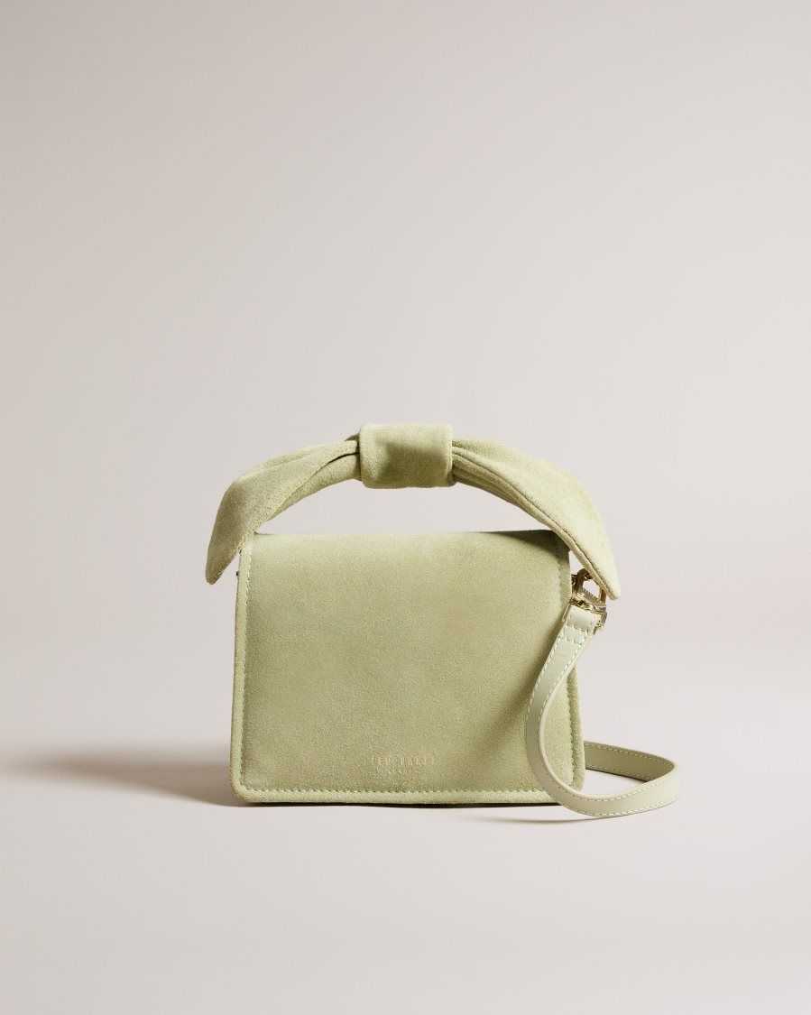 Ted Baker Niyah Soft Knot Bow Mini Cross Body Bag Light Green | 0951273-HL