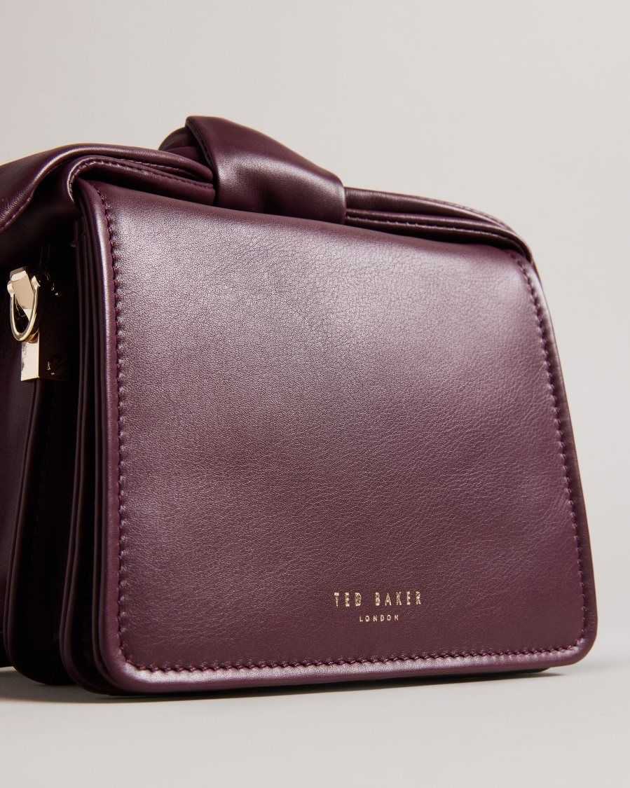 Ted Baker Niyah Soft Knot Bow Mini Cross Body Bag Deep Purple | 4287651-IA