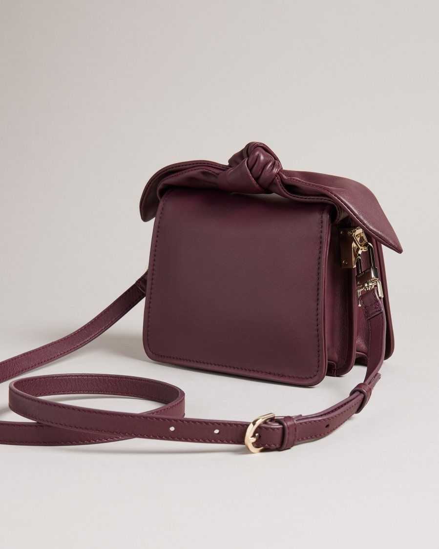 Ted Baker Niyah Soft Knot Bow Mini Cross Body Bag Deep Purple | 4287651-IA