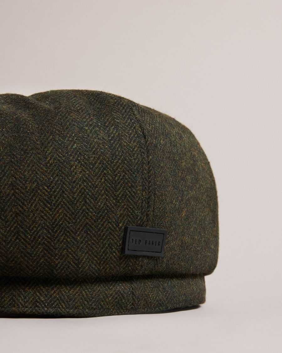 Ted Baker Olliii Wool Felt Baker Boy Hat Khaki | 7420951-BQ