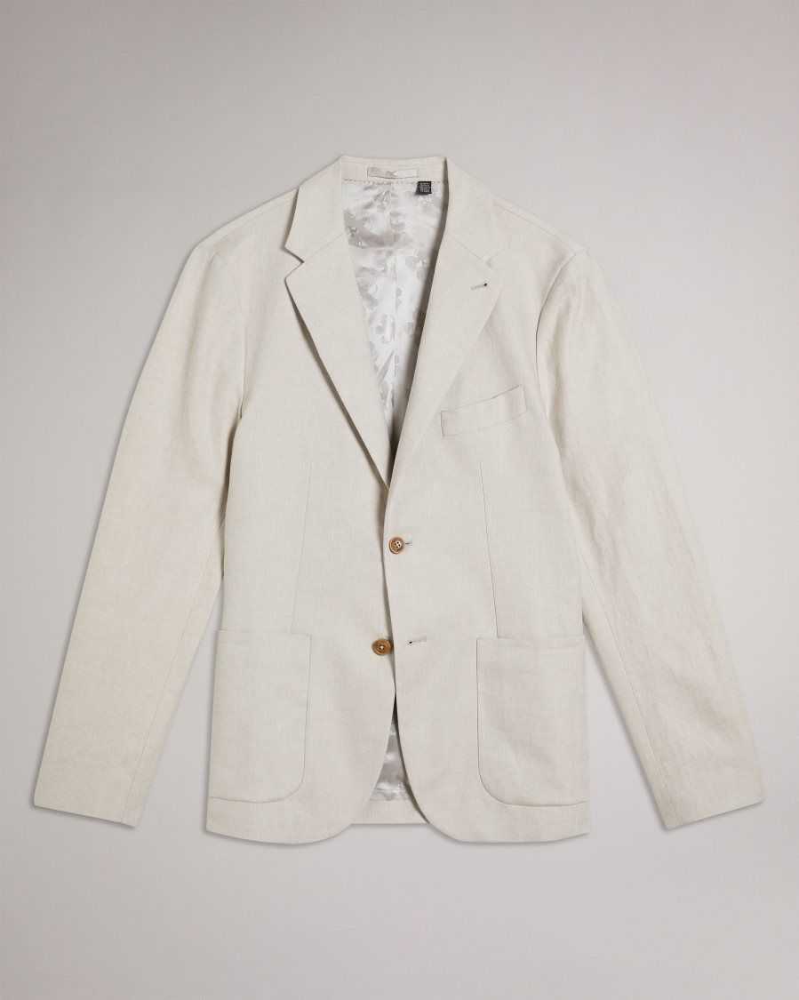 Ted Baker Onich Slim Fit Linen Blazer Ecru | 7213406-PI