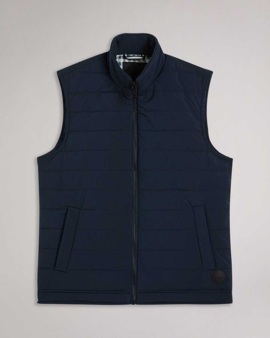 Ted Baker Oveta Showerproof Quilted Nylon Gilet Navy | 8625109-YS